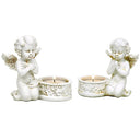 Engeltjes Met Waxinelichthouders Voor Meditatie 10x9 cm