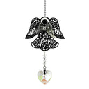 Engel Filigrain Witmetaal Hartvormig Regenboogkristal Feng Shui