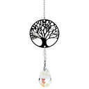 Kristallen Streng Tree of Life Filigraan Vlinders Zilverkleurig Regenboogkristal Druppel Wit