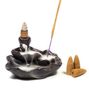 Backflow Wierookbrander Waterval Lotus Keramiek 6 cm