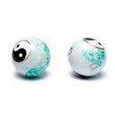 Meridiaankogels Yin Yang Wit-Groen Gemarmerd