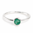 Geboortesteen Ring Smaragd Mei - 925 Zilver - Zilverkleurig (Maat 17)