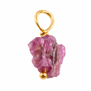 Ruwe Edelsteen Hanger Roze Toermalijn 925 Zilver &amp; Verguld (8 - 12 mm)