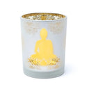 Sfeerlicht Boeddha Matglas Metallic 10x12,5 cm Votiefkaarsjes Theelichtjes