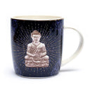 Theemok Met Zeef Boeddha Donkerblauw Bone China Porselein ±400 Ml