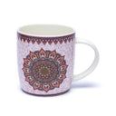 Theemok Met Roestvrijstalen Zeef Mandala Paars Bone China Porselein ±400 ml