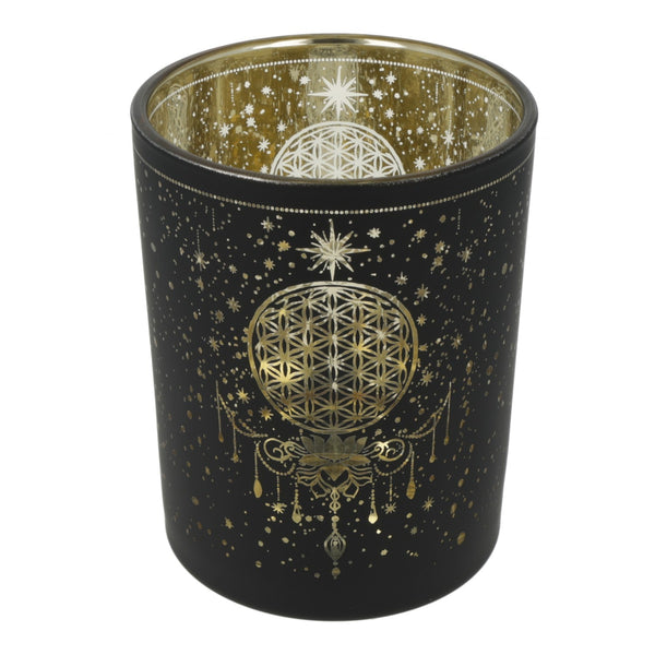 Sfeerlicht Matglas Metallic Mystical Flower Of Life 10x12,5 cm