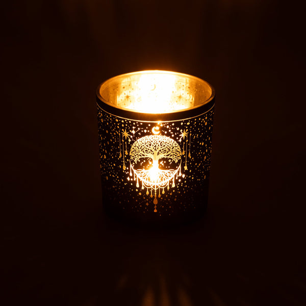 Sfeerlicht Met Matglas Metallic Mystical Tree Of Life 7,3x8 cm