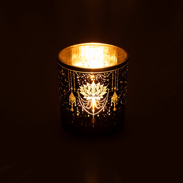 Sfeerlicht Matglas Metallic Mystical Lotus 7,3x8 cm