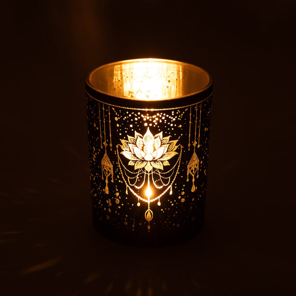 Sfeerlicht Matglas Metallic Mystical Lotus 10x12,5 cm