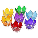 Set Van 7 Lotus Kaarshouders Chakra Zilverrand S