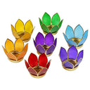 Sfeerlichten Lotus 7 Chakra's Goudrand Capiz Schelp Set van 7