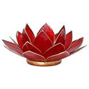 Sfeerlicht Lotus 1e Chakra Rood Goudrand Capiz Schelp