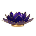Sfeerlicht Lotus 6e Chakra Indigo Goudrand Capiz Schelp