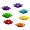 Lotus Sfeerlichten Set van 7 Chakrakleuren met Zilverrand