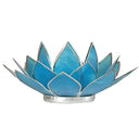 Sfeerlicht Lotus Blauw 5e Chakra Zilverrand Capiz Schelp