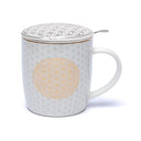 Theemok Set Bloem Des Levens Bone China Porselein Met Deksel En Theezeefje 325 cc