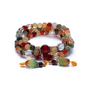 Mala Armband Met 108 Kralen Van Agaat, Bergkristal, Amethist En Citrien Elastisch