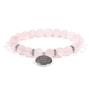 Mala Armband Rozenkwarts Elastisch Met Lotus Symbool