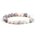 Mala Armband Roze Zebra Jaspis Elastisch Met 21 Kralen