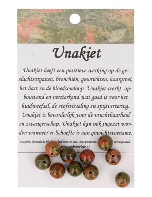 Unakiet kralen 8 mm - 10 st.