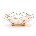 Sfeerlicht Lotus Bladvorm Capizschelp Naturel Goudrand 13.5 cm