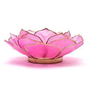 Sfeerlicht Lotusblad Van Capiz Schelp Roze Met Gouden Rand Uit De Filipijnen