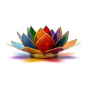 Sfeerlicht Lotus 7 Chakra's Goudrand 13.5 cm