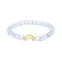 Armband Bergkristal Met Metalen Halve Maan Bedel 6mm