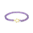 Armband Amethist Met Metalen Ster Bedel 4mm