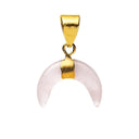 Hanger Halve Maan Rozenkwarts Goudkleurig Metaal ±2cm