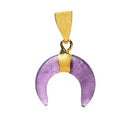 Hanger Halve Maan Amethist Goudkleurig Metaal ±2cm