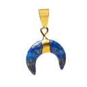 Hanger Halve Maan Lapis Lazuli Goudkleurig Metaal ±2cm