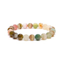 Armband Elastisch Agaat Mix Natuurlijke Tinten ±0,8 cm
