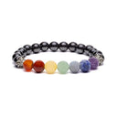 Armband Chakra Hematiet En Zeven Edelstenen Elastisch ±8 mm