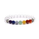 Armband Chakra Bergkristal En Zeven Edelstenen Elastisch ±8 mm