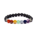 Armband Chakra Lavasteen En Zeven Edelstenen Elastisch ±8 mm