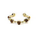 Verstelbare Open Ring Met Tijgeroog En Goudkleurige Afwerking ±2 cm