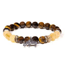 Armband Tijgeroog Rutielkwarts Met Olifant Bedel