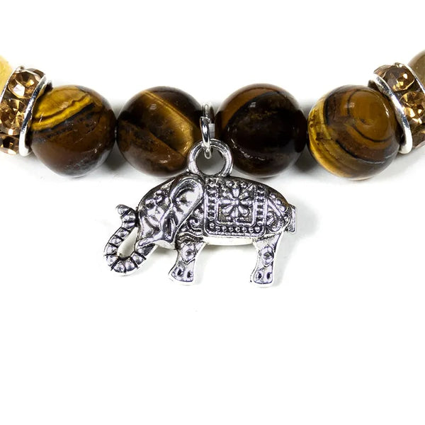 Armband Tijgeroog Rutielkwarts Met Olifant Bedel armband-tijgeroog-rutielkwarts-met-olifant-bedel