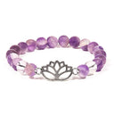 Edelsteen Armband Chevron-Amethist Amethistkwarts Bergkristal Met Lotus Bedel