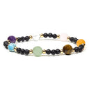 Edelsteen Armband Lavasteen Met 7 Edelstenen Chakra 4 mm