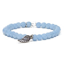 Edelsteen Armband Angeliet Blauw Met Engelenvleugel Bedeltje 6 mm