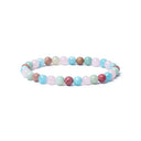 Elastische Armband Met 6 Mm Kralen Van Aquamarijn Rozenkwarts Amazoniet Thuliet 0,6 Cm