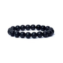 Armband Elastisch Zwarte Onyx Matte Afwerking Aa Kwaliteit 1.0 cm