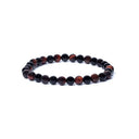 Armband Elastisch Zwarte Onyx Rode Tijgeroog 0,6 cm