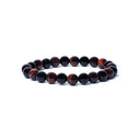 Elastische Armband Zwarte Onyx Rode Tijgeroog Aa Kwaliteit 0.8 cm