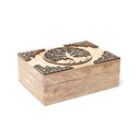 Tarotdoos Levensboom Mangohout Rode Voering 18x12cm