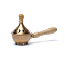Wierookbrander Met Deksel Messing Mangohouten Handvat 17.5x8cm