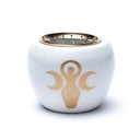 Wierookbrander Godinnensymbool Wit & Goud 9x7cm